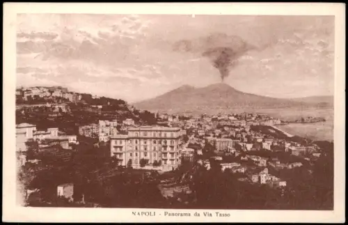 Cartolina Neapel Napoli Panorama da Via Tasso 1928