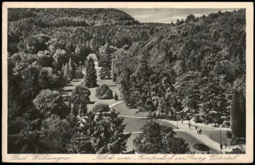 Bad Wildungen Panorama-Ansicht Blick v. Fürstenhof ins Georg Victortal 1934