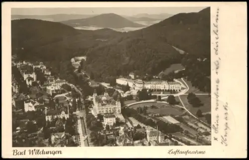 Ansichtskarte Bad Wildungen Luftbild Luftaufnahme 1954