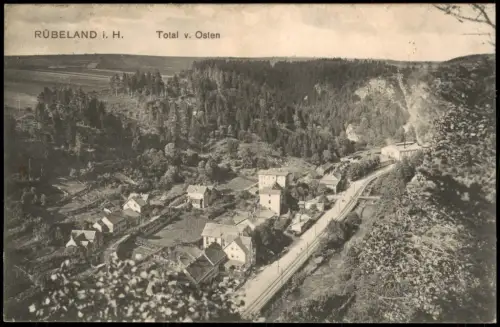 Ansichtskarte Rübeland Panorama-Ansicht Totale von Osten Bahnhof Blick 1910