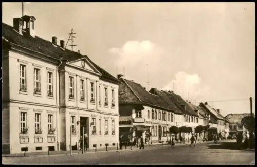 Ansichtskarte Pritzwalk Karl-Marx-Straße mit Rathaus zur DDR-Zeit 1959