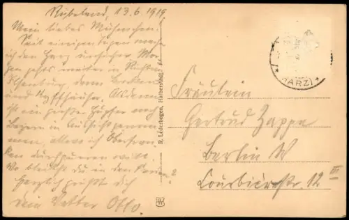 Ansichtskarte Rübeland Panorama-Ansicht 1919