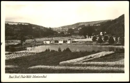 Ansichtskarte Bad Thal (Thüringen)-Ruhla Schwimmbad Freibad 1954