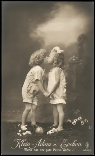 Menschen Soziales Leben Kinder Klein-Adam & Evchen Serien-AK 1910