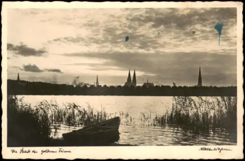 Ansichtskarte Lübeck Die Stadt der Goldenen Türme - Stimmungsbild 1930