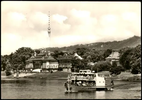 Ansichtskarte Pillnitz Schloss Pillnitz, Fernsehturm, Elbedampfer 1971