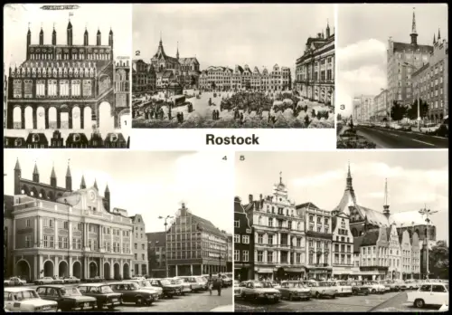 Rostock Das radt Haus, Neuer Markt - Marktplatz - Ernst-Thälmann-Platz, 1981