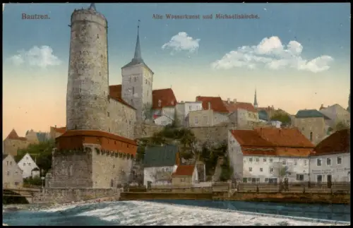 Ansichtskarte Bautzen Budyšin Partie an der Spree. 1915