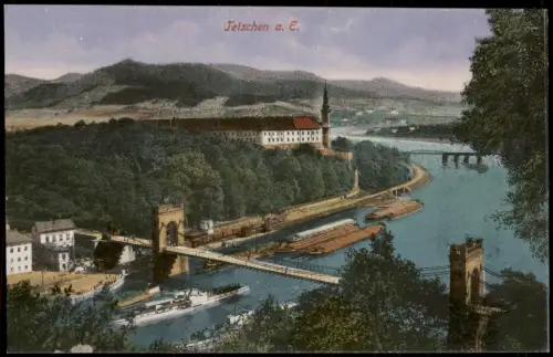 Postcard Tetschen-Bodenbach Decín Blick über die Stadt 1915