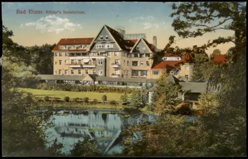 Ansichtskarte Bad Elster Dr. Köhlers Sanatorium - Gartenseite 1916