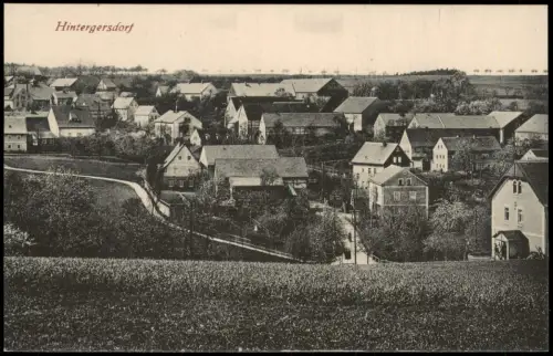 Ansichtskarte Hintergersdorf-Tharandt Straßenblick 1917
