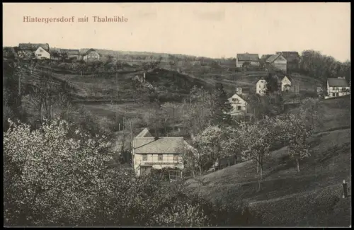 Ansichtskarte Hintergersdorf-Tharandt Stadt mit Thalmühle 1917