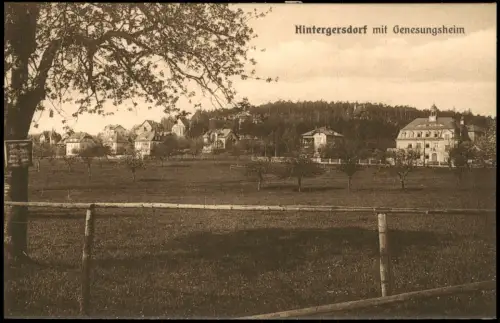Ansichtskarte Hintergersdorf-Tharandt Stadt und Genesungsheim 1917