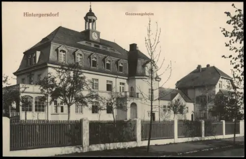 Ansichtskarte Hintergersdorf-Tharandt Genesungsheim, Straßenpartie 1917
