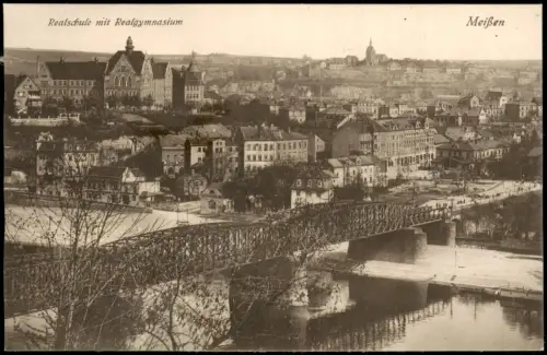 Ansichtskarte Meißen Stadt, Realschule mit Realgymnasium 1917