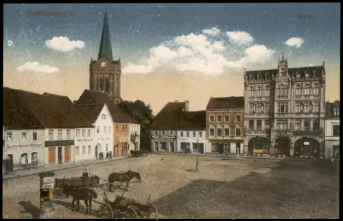 Ansichtskarte Senftenberg (Niederlausitz) Altmarkt Markt Restaurant 1917