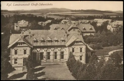Großschweidnitz (OL) Swóńca Blick über die Landesanstalt 1922