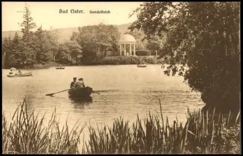 Ansichtskarte Bad Elster Gondelteich Ruderer Pavillon 1915