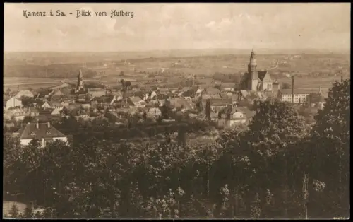 Ansichtskarte Kamenz Kamjenc Blick vom Hutberg - Fernblick 1916