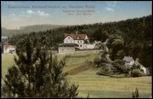 Ansichtskarte Herrndorf-Halsbrücke Restaurant Bergschlößchen 1916