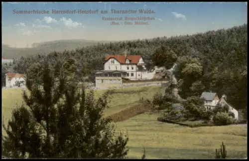 Ansichtskarte Herrndorf-Halsbrücke Restaurant Bergschlößchen 1916