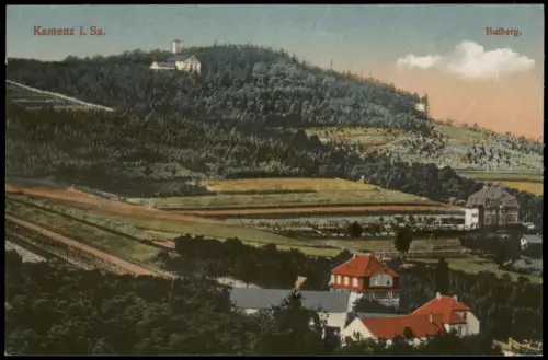 Kamenz Kamjenc Blick auf den Hutberg Ansichtskarte Oberlausitz 1935