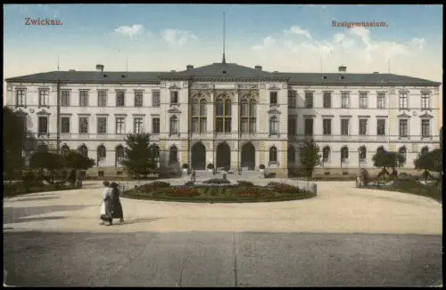 Ansichtskarte Zwickau Realgymnasium. 1916