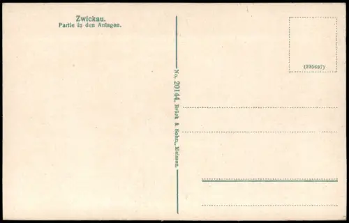 Ansichtskarte Zwickau Partie in den Anlagen. 1916