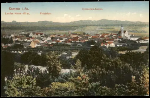 Ansichtskarte Kamenz Kamjenc Stadt Landes Krone Czorneboh-Kamm. 1916