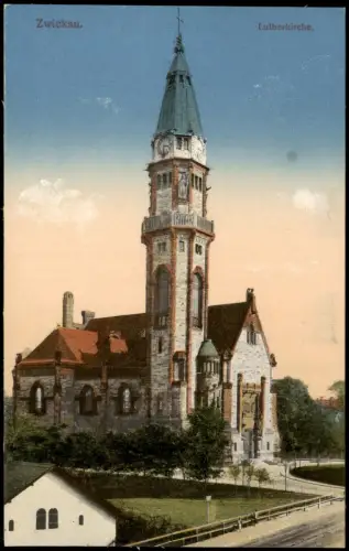 Ansichtskarte Zwickau Lutherkirche 1916