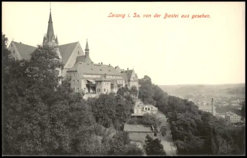 Ansichtskarte Leisnig von der Bastei 1915