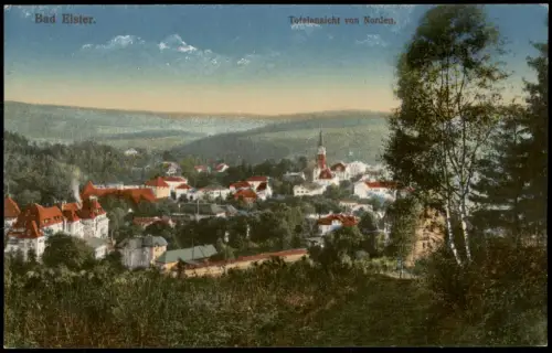 Ansichtskarte Bad Elster Totalansicht von Norden. 1916