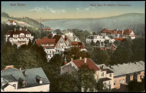 Ansichtskarte Bad Elster Blick über Dr. Köhler's Sanatorium. 1916