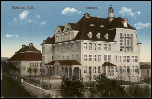 Ansichtskarte Radeberg Realschule. 1916