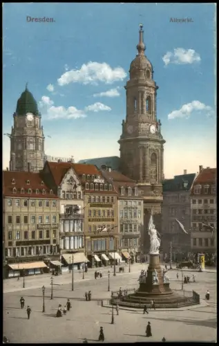 Ansichtskarte Innere Altstadt-Dresden Altmarkt Marien Apotheke 1915