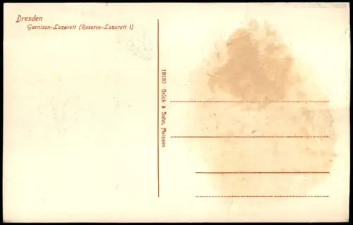 Dresden Garnison-Lazarett Reserve-Lazarett 1 Soldaten in der Heide 1915