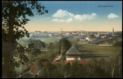 Ansichtskarte Königsbrück Kinspork Fernblick auf die Stadt 1915