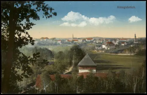 Ansichtskarte Königsbrück Kinspork Fernblick auf die Stadt 1915