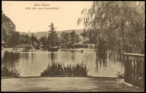 Ansichtskarte Bad Elster Blick über den Gondel-Teich 1916