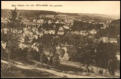 Ansichtskarte Bad Elster von der Alberthöhe aus gesehen 1916