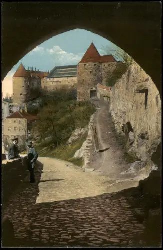 Ansichtskarte Bautzen Budyšin Blick durch das Mühlentor. 1915