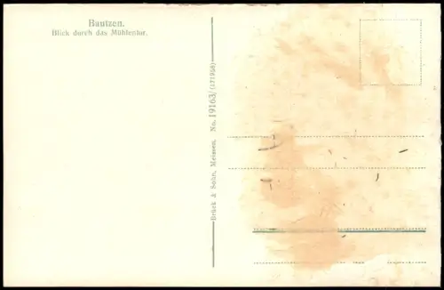 Ansichtskarte Bautzen Budyšin Blick durch das Mühlentor. 1915