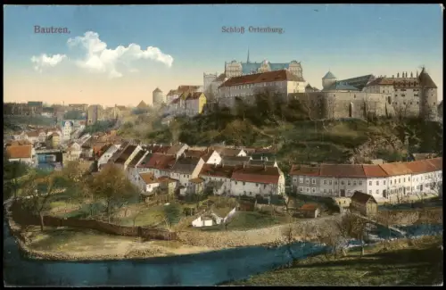 Ansichtskarte Bautzen Budyšin Stadt Schloß Ortenburg. 1915