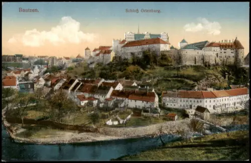 Ansichtskarte Bautzen Budyšin Stadt Schloß Ortenburg. 1915