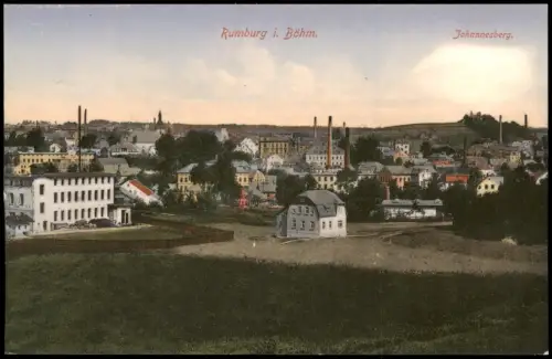 Postcard Rumburg Rumburk Johannesberg Fabrik und Stadtrand 1914  Böhmen