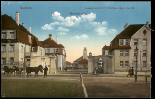 Bautzen  Kaserne der 2. K.S. Feld-Art.-Regiments No. 28  Haupteingang 1915