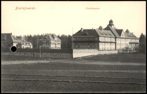 Litho AK Bischofswerda deutsch/Bischofswerda Trainkaserne 1915/1914