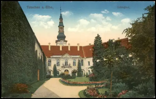 Postcard Tetschen-Bodenbach Decín Schlosshof. 1914
