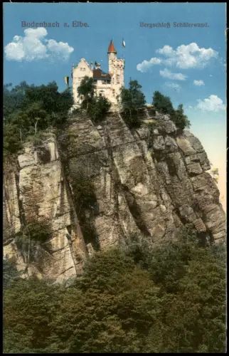 Postcard Tetschen-Bodenbach Decín Bergschloß Schäferwand 1914