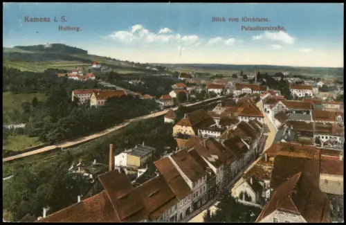 Ansichtskarte Kamenz Kamjenc Hutberg. Pulsnitzerstraße. 1914